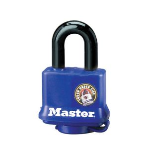 Masterlock 40mm laminated steel body - blue thermoplastic cover - 25mm hardened s - 312EURD