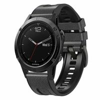 By Qubix - leer + siliconen bandje - Donkergrijs - Compatible met Garmin Instinct 3 / Instinct E - 45mm - Compatible Garmin bandje - Bandbreedte: 22mm