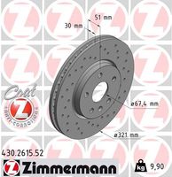 Remschijf ZIMMERMANN, Remschijftype: Binnen geventileerd, u.a. für Saab, Vauxhall, Opel, Chevrolet - thumbnail