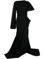 Maticevski robe longue asymétrique à design drapé - Noir