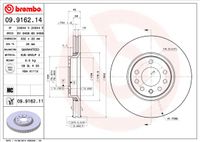 Remschijf BREMBO, Remschijftype: Binnen geventileerd, u.a. für Cadillac, Saab, Opel, Vauxhall