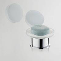 BWH Design Ida vrijstaande glazen zeepschaal chroom