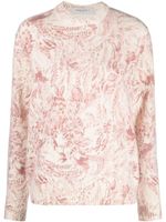 Golden Goose floral-jacquard wool-blend jumper - Blanc