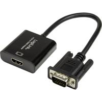 LogiLink CV0060 Adapter [1x VGA-stekker - 1x HDMI-bus] Zwart 45.00 cm