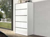 Commode LUANA 5 lades hoogglans wit - thumbnail