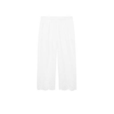 Mango cropped high waist wide leg culotte wit Mango cropped high waist wide leg culotte wit
