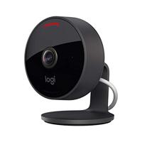 Logitech Circle View-beveiligingscamera met draad, groothoeklens van 180°, 1080p, nachtzicht, 2-wegs audio, kantelen voor privacy, versleuteld en compatibel met veilige video in Apple HomeKit - Zwart