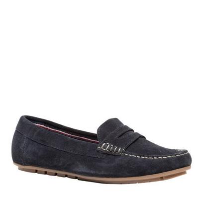 Hush Puppies suède mocassins donkerblauw