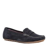 Hush Puppies suède mocassins donkerblauw