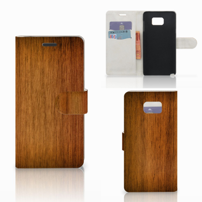 Samsung Galaxy Note 5 Book Style Case Donker Hout