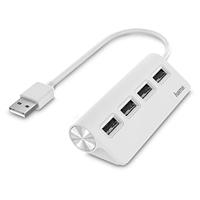 Hama USB 2.0 hub met 4 poorten, wit
