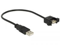 Delock USB-kabel USB 2.0 USB-A stekker, USB-A bus 0.25 m Zwart Vergulde steekcontacten 85462 - thumbnail