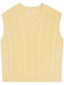 Sporty & Rich pull sans manches SRC en maille torsadée - Jaune