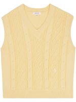 Sporty & Rich pull sans manches SRC en maille torsadée - Jaune