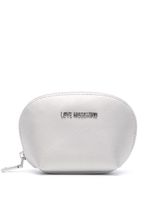 Love Moschino trousse de toilette à plaque logo - Argent