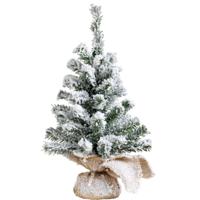 Everlands kunst kerstboom - H45 cm - met sneeuw - kunstboom - jute zak - Imperial