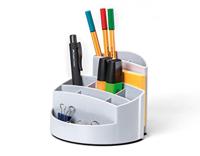 HAN Bureaukoker, pennenhouder met 9 vakken, bureau-organizer, met brievengleuf en rubberen voeten, premium kwaliteit, 17460-11, lichtgrijs