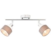 Brilliant 2-lichts plafondlamp Naples chroom met wit 99992/22