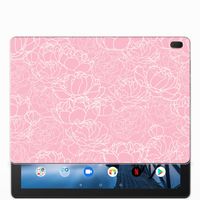 Lenovo Tab E10 Siliconen Hoesje White Flowers - thumbnail