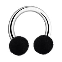 Circular barbell met Velvet Ball Chirurgisch staal 316L Circular Barbells - thumbnail