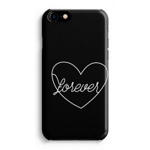 Forever heart black: Volledig Geprint iPhone 7 Plus Hoesje