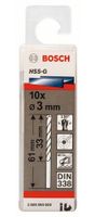 Bosch Accessories 2608595055 HSS Metaal-spiraalboor 3 mm Gezamenlijke lengte 61 mm Geslepen DIN 338 Cilinderschacht 10 stuk(s) - thumbnail