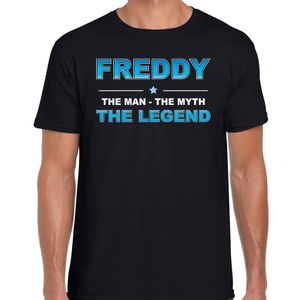 Naam Freddy The man, The myth the legend shirt zwart cadeau shirt 2XL  -