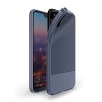 Huawei P20 TPU Hoesje Geborsteld Blauw - thumbnail