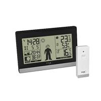 TFA Dostmann Draadloze weerstation WEATHER BOY, 35.1159.01, binnenklimaatcontrole, weersvoorspelling met symbolen, buitentemperatuur, zendergestuurde klok met alarm, zwart, (L) 145x(B) 39x(H) 97 mm