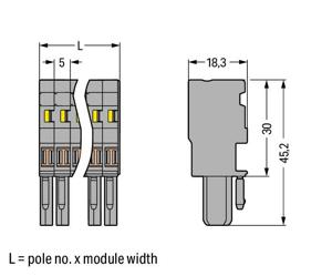 WAGO 769-102 Connector, female Grijs 100 stuk(s)