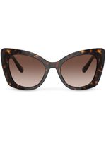 Dolce & Gabbana Eyewear lunettes de soleil à effet écaille de tortue - Marron