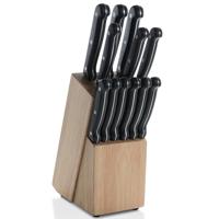 BK Excellent 13-delige Roestvrijstalen Messenblokset met Antiaanbaklaag, Duurzaam Roestvrij Staal, Ergonomische Kunststof Handgreep, Vaatwasmachinebestendig, Zwart