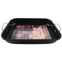 Zwarte ovenbraadpan/braadslede 39 x 29 cm RVS   -