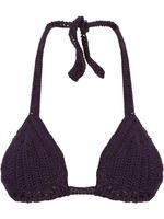 Amir Slama knit triangle bikini top - Bleu