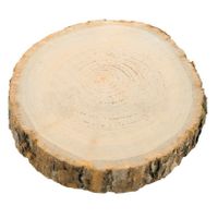 Kaarsenplateau boomschijf met schors - hout - D17 x H2 cm - rond