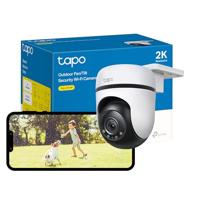 Tapo 2K bewakingscamera buiten, 360° PTZ WiFi-camera, IP65 weerbestendige CCTV voor thuisbeveiliging, bewegingstracking, full-colour nachtzicht, cloud en lokale opslag, werkt met Alexa & Google Home