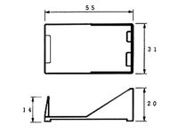 Velleman BH9V Batterijhouder 1 9V (blok) Kabel (l x b x h) 55 x 31 x 20 mm - thumbnail