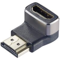 SpeaKa Professional SP-11306836 HDMI Adapter [1x HDMI-stekker - 1x HDMI-bus] Zwart, Zilver UHD 8K @ 60 Hz, UHD 4K @ 120 Hz 90° haaks naar onder - thumbnail