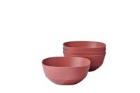 Mepal - Serveerschaal 4 stuks Silueta - Vaatwasmachine- en magnetronbestendig - Saladeschaal - Tapaskommen - Servies - 750 ml - Vivid mauve