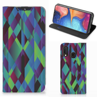 Samsung Galaxy A20e Stand Case Abstract Green Blue - thumbnail