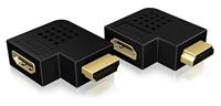 Icy Box IB-CB009-2 HDMI hoekadapter (set van 2 / gespiegelde uitlijning), 1080p/2160p/3D/Ethernet, True-HD/DTS-HD, vergulde aansluitingen