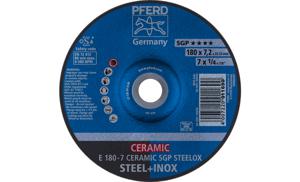 PFERD 62217300 E 180-7 CERAMIC SGP STEELOX Afbraamschijf gebogen Diameter 180 mm Boordiameter 22.23 mm RVS, Staal 10 stuk(s)