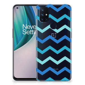 OnePlus Nord N10 5G TPU bumper Zigzag Blauw