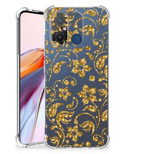 Xiaomi Redmi 12C Case Gouden Bloemen