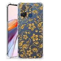 Xiaomi Redmi 12C Case Gouden Bloemen - thumbnail