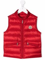 Moncler Enfant gilet matelassé à patch logo - Rouge - thumbnail