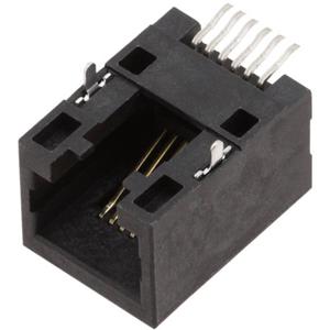 encitech RJJU-66-141-E3H-004 RJ12-connector 3253-0008-02 Bus, inbouw horizontaal Aantal polen 6P6C Zwart 1 stuk(s)