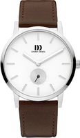 Danish Design IQ29Q1219 Horloge Tokyo staal-leder zilverkleurig-bruin-wit 39 mm - thumbnail