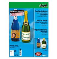 Sigel DE160 Flesetiketten 80 x 120 mm Papier Wit 20 stuk(s) Permanent hechtend Inkjet