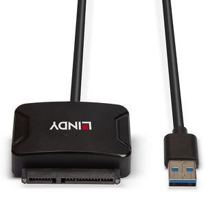 Lindy 43311 tussenstuk voor kabels USB-A 3.0 SATA 3.0 Zwart